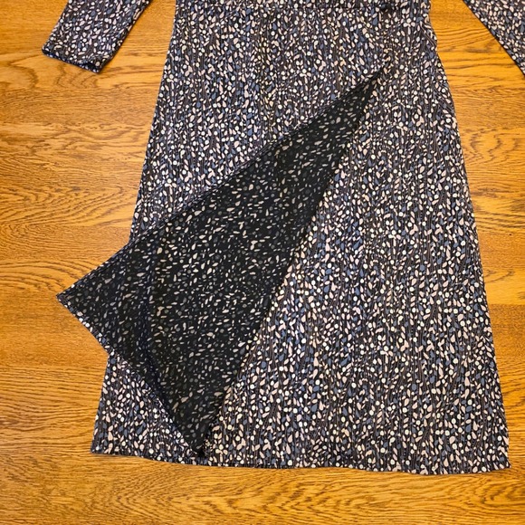 Sigrid Olsen Women's V-Neck Midi Dress Abstract Print Long Sleeve Faux Wrap Work - Picture 12 of 16